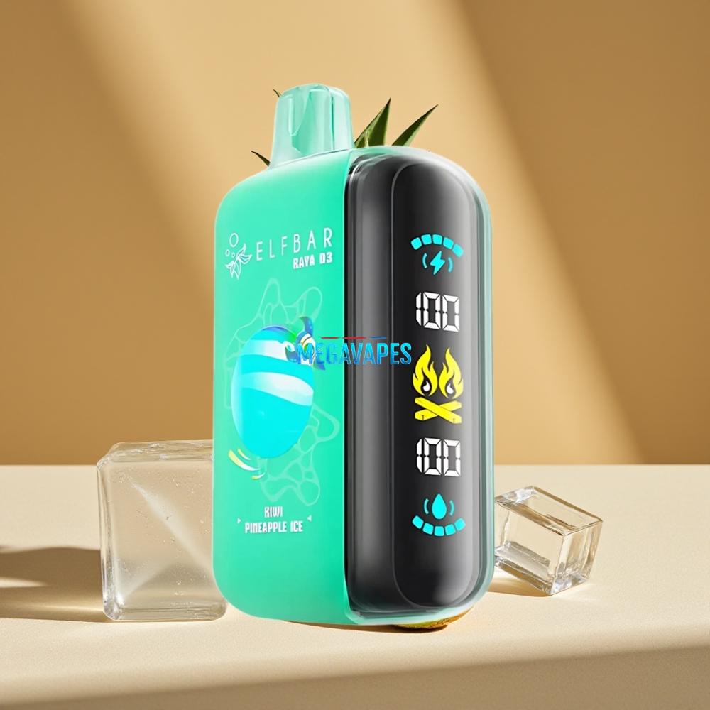 ELF BAR RAYA D3 23mL 5% 25K Puffs Rechargeable Disposable Vape Kiwi Pineapple Ice