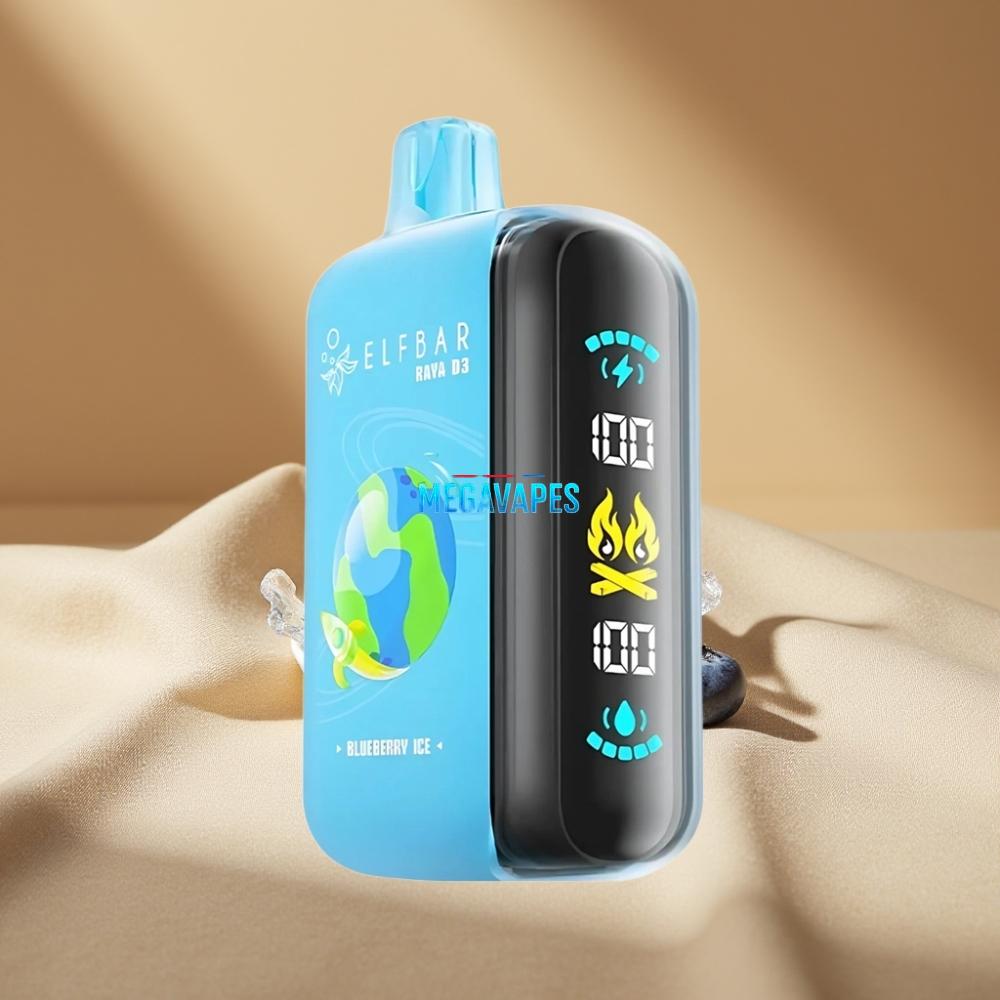 ELF BAR RAYA D3 25000 Puffs 23ml 5% Rechargeable Disposable Vape Blueberry Ice