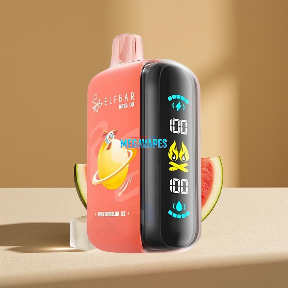 ELF BAR RAYA D3 25000 Puffs 23ml 5% Rechargeable Disposable Vape Watermelon Ice