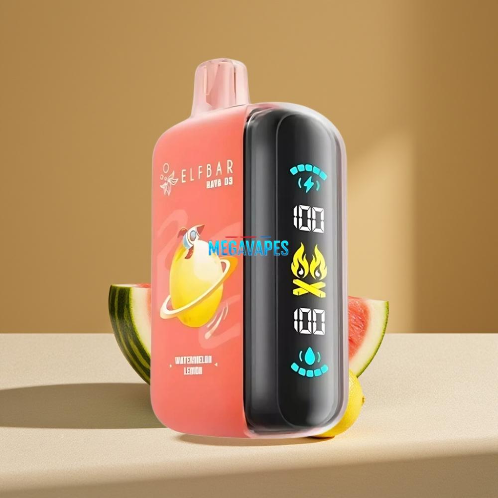 ELF BAR RAYA D3 25000 Puffs Rechargeable Disposable Vape – Watermelon Lemon