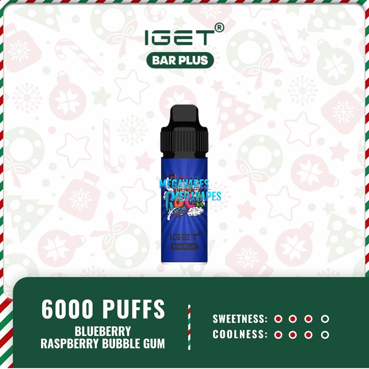 IGET BAR PLUS - BLUEBERRY RASPBERRY BUBBLE GUM