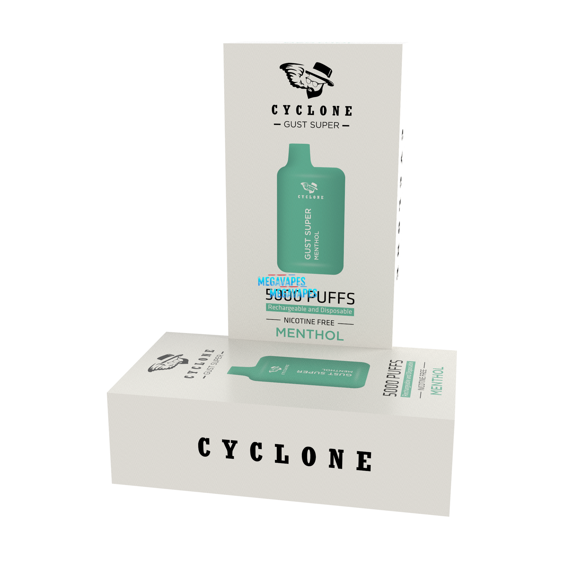 Nicotine Free Gust Super Menthol Rechargeable Disposable Vape
