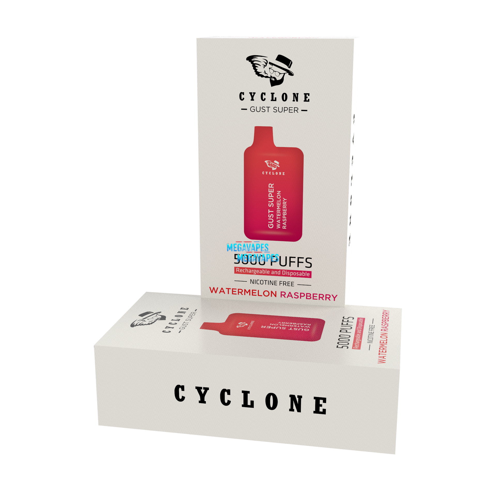 Nicotine Free Gust Super Watermelon Raspberry Rechargeable Disposable